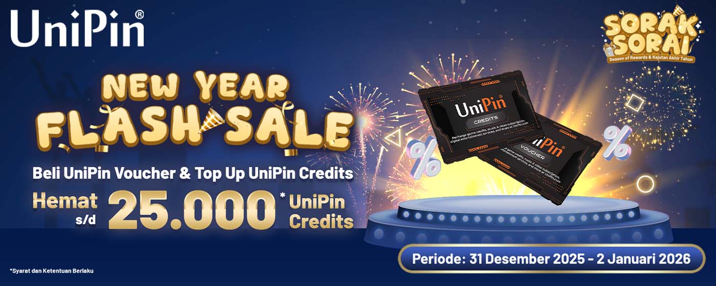 New Year Flash Sale – UniPin Voucher & UniPin Credits hemat hingga 25.000!
